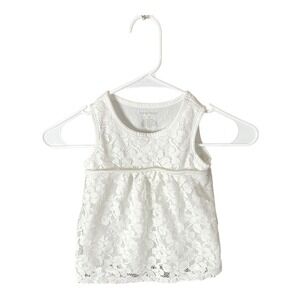 Healthtex Lace‎ Tank Top Girls White Sleeveless Floral Toddler 4T
